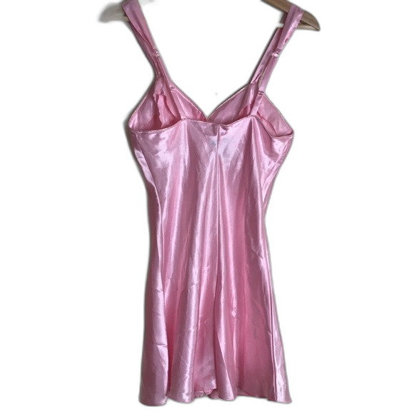 vtg Cacique 90s ladies pink button up nightie babydoll romper size small sexy - Picture 8 of 14